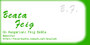 beata feig business card